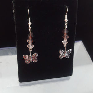 Swarovski Elements Butterfly Dangle Earrings